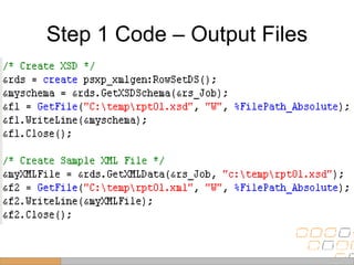 Step 1 Code – Output Files 