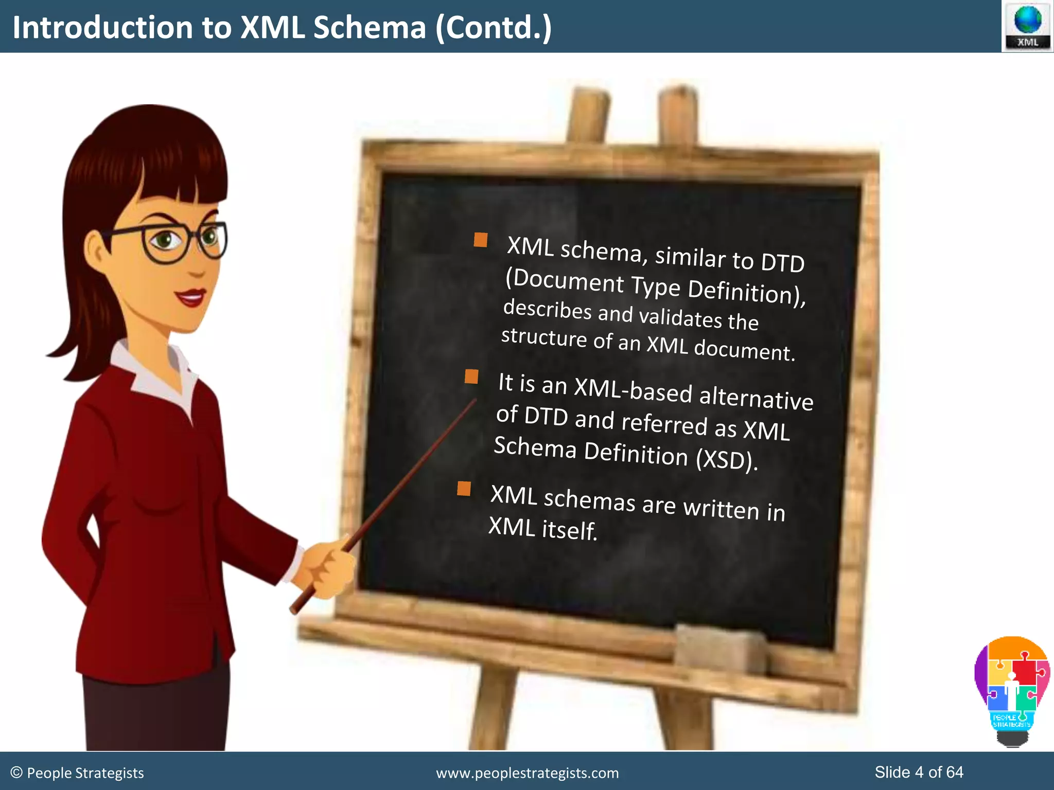 © People Strategists www.peoplestrategists.com Slide 4 of 64
Introduction to XML Schema (Contd.)
 