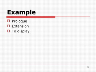 Example Prologue Extension To display 