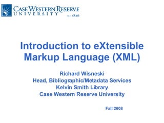 Introduction to Text Encoding and the Text Encoding Initiative (TEI) Richard Wisneski Head, Bibliographic/Metadata Services Kelvin Smith Library Case Western Reserve University 2009-2010 