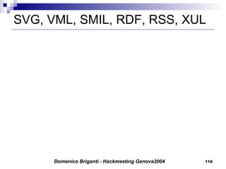 SVG, VML, SMIL, RDF, RSS, XUL 