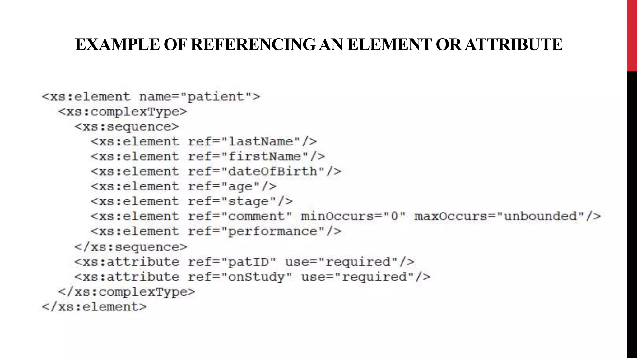 EXAMPLE OFREFERENCINGAN ELEMENT ORATTRIBUTE
 