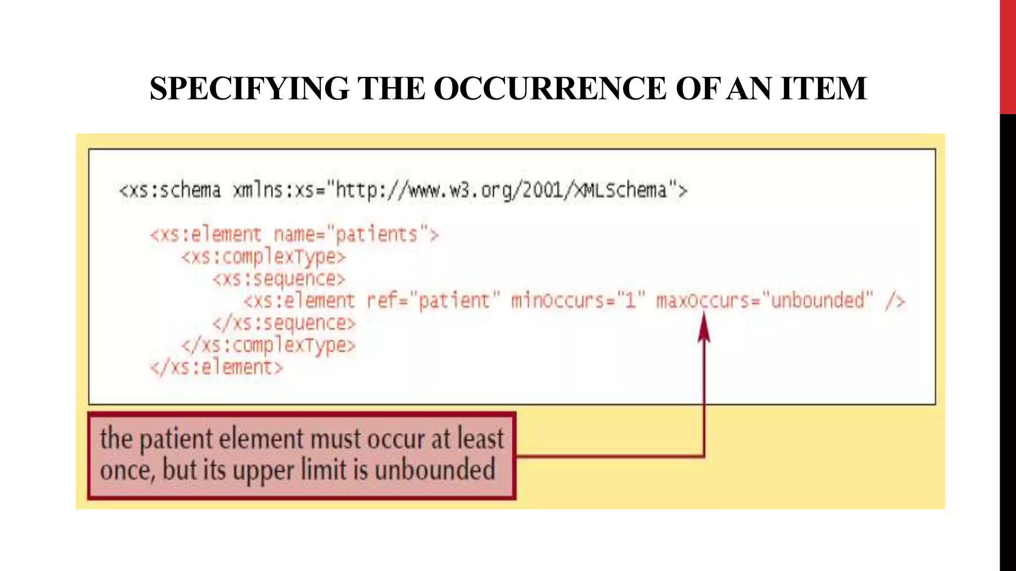 SPECIFYING THE OCCURRENCE OFAN ITEM
 