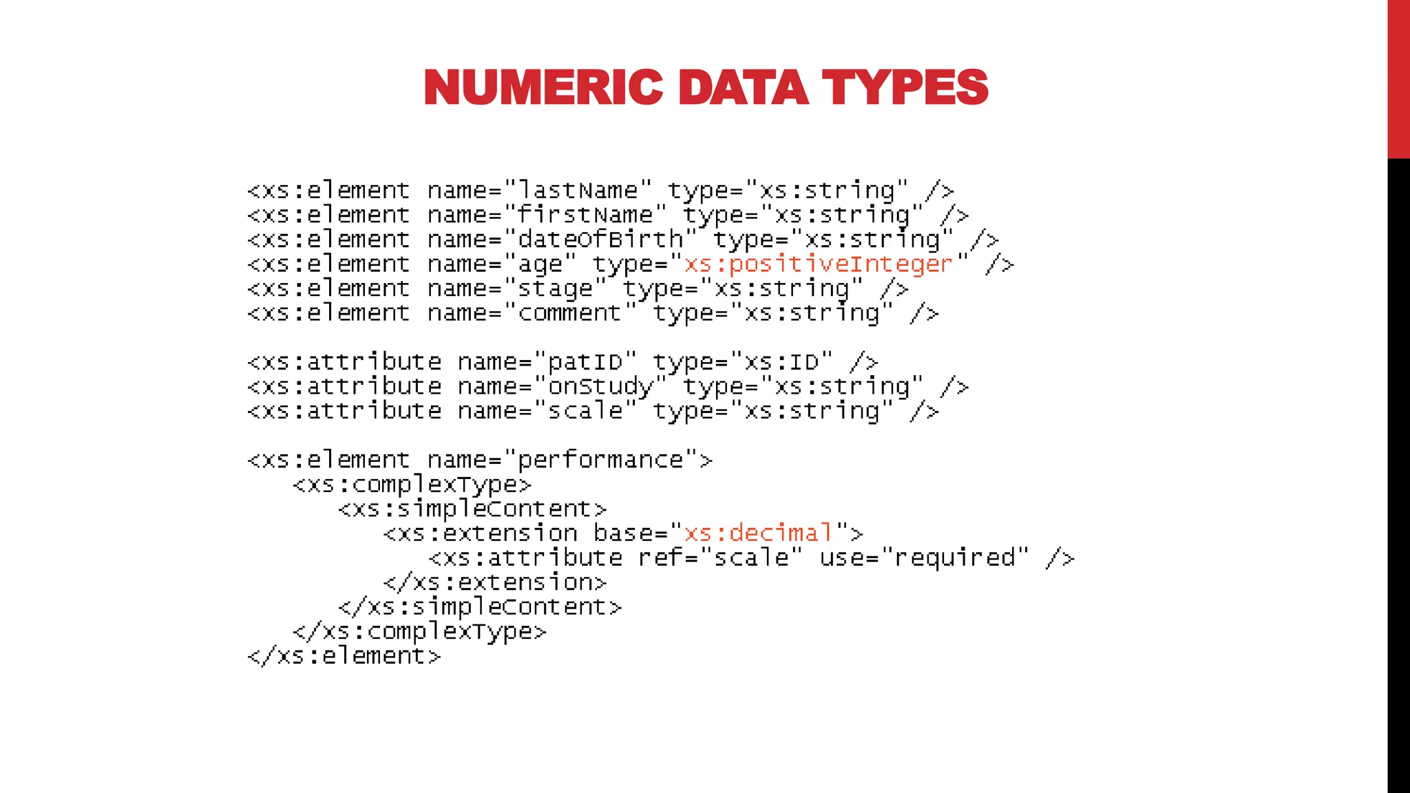 NUMERIC DATA TYPES
 