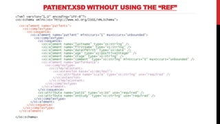 PATIENT.XSD WITHOUT USING THE “REF”
 