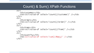Count() & Sum() XPath Functions
 