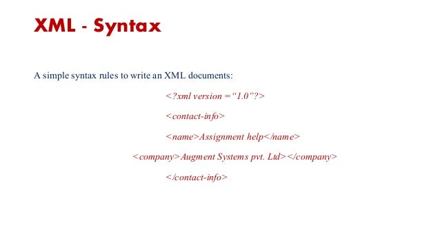 XML Homework Help and XML Assignment Help