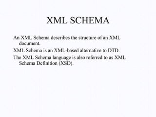XML SCHEMA ,[object Object],[object Object],[object Object]
