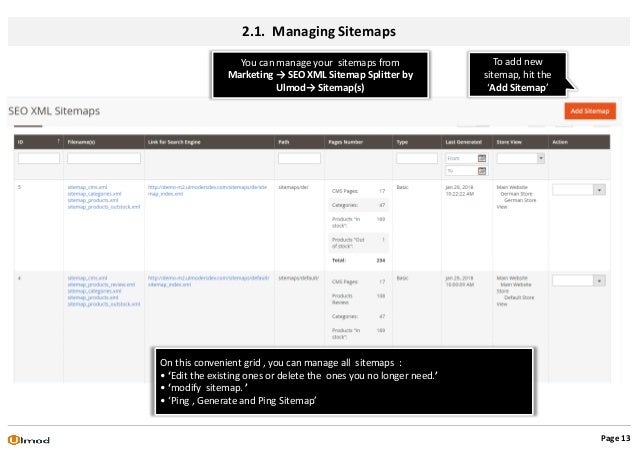 xml sitemap splitter for magento 2