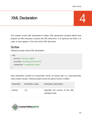 Xml tutorial | PDF