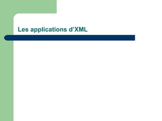 Les applications d’XML
 