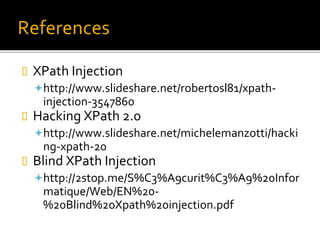 XML & XPath Injections | PPTX