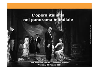 L’opera italiana
nel panorama mondialenel panorama mondiale
Scalani©TeatroallaSotoErioPiccaglianFo
Paola Dubini – Alberto ...