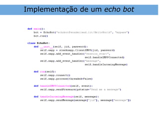 Implementação de um echo bot
 