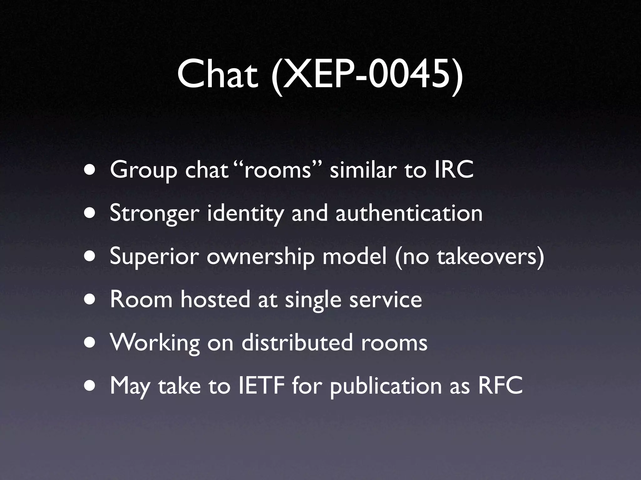 XMPP Standards Update