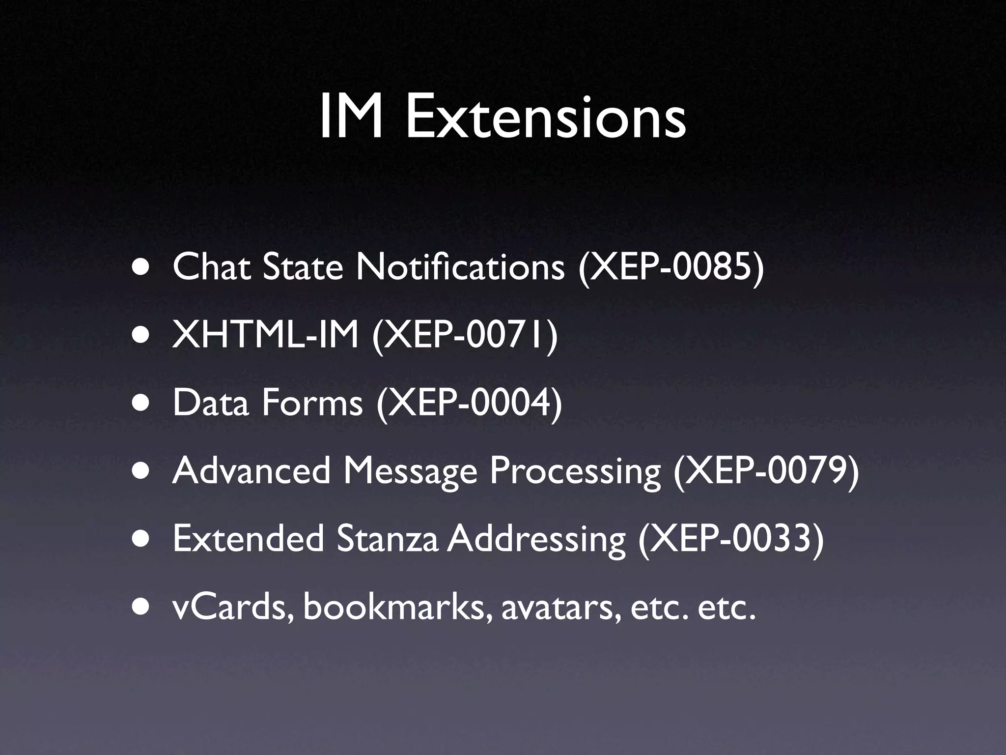 XMPP Standards Update