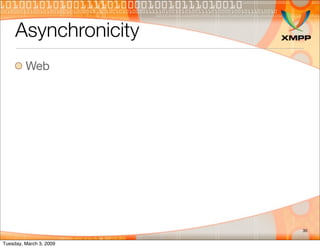 Asynchronicity
         Web




                         30


Tuesday, March 3, 2009
 