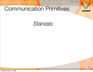 Communication Primitives

                         Stanzas:




                                    23


Tuesday, March 3,...