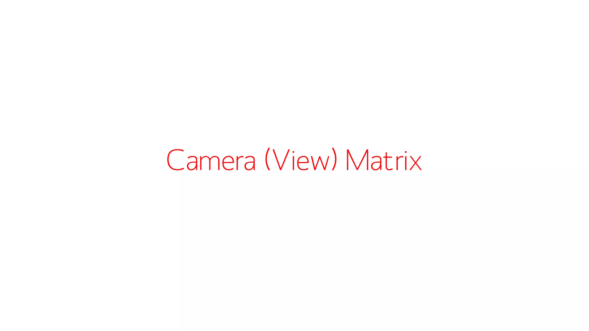 Camera (View) Matrix  