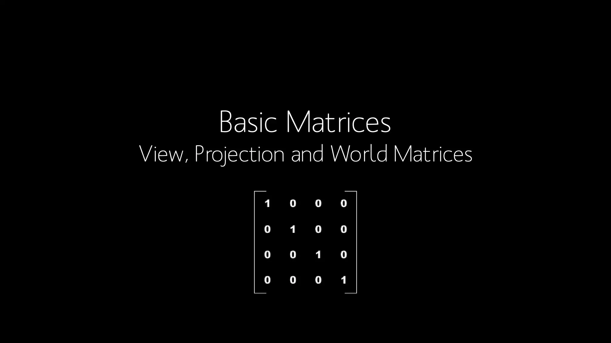 Basic Matrices View, Projection and World Matrices  