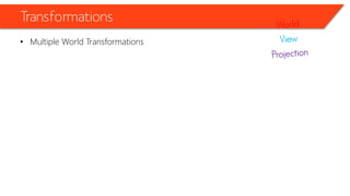Transformations 
•Multiple World Transformations  
