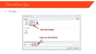 The effect file
• .FX Files
 