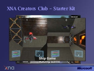 XNA Creators Club – Starter Kit Spacewar Marblets Racing Game 2D RPG Mech Game Ship Game 