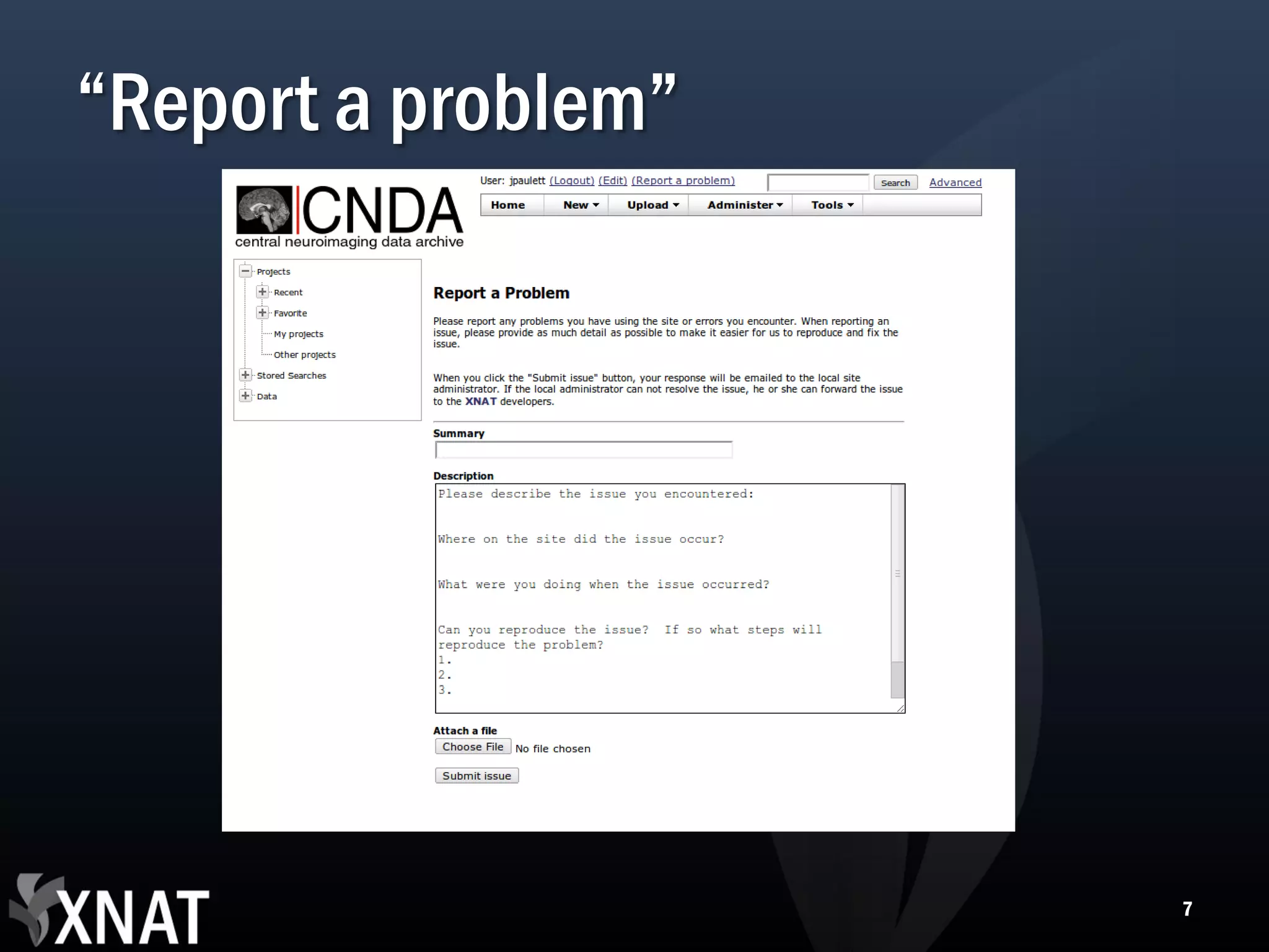 “Report a problem” 7 