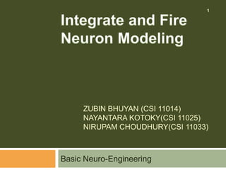 1




     ZUBIN BHUYAN (CSI 11014)
     NAYANTARA KOTOKY(CSI 11025)
     NIRUPAM CHOUDHURY(CSI 11033)



Basic Neuro-Engineering
 