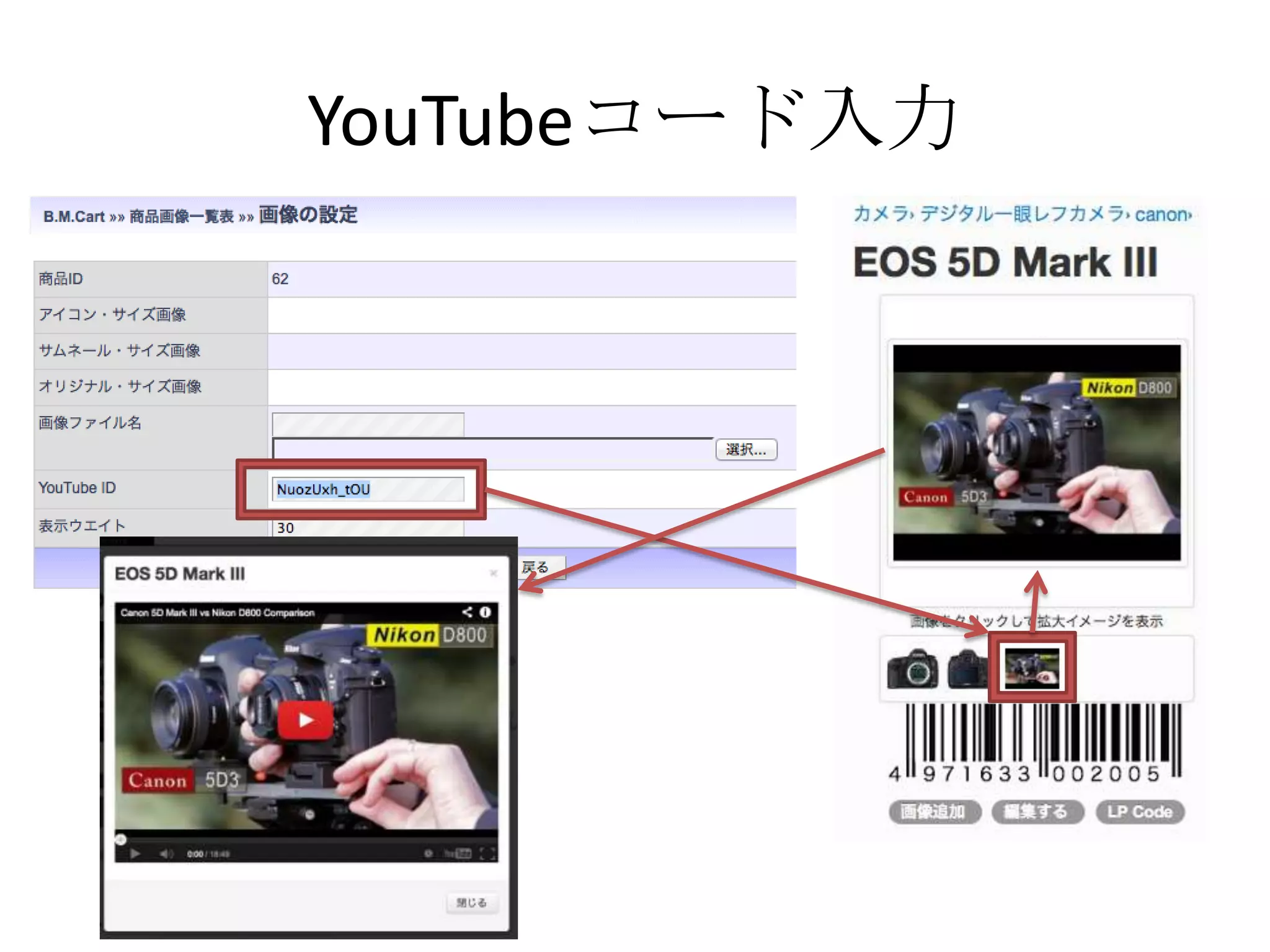 YouTubeコード入力
 