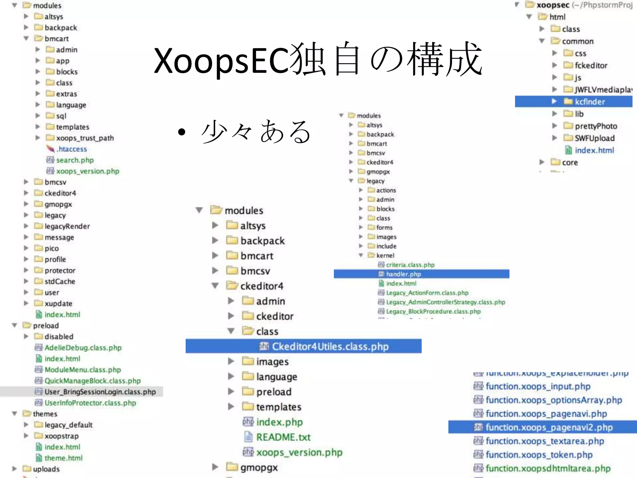 XoopsEC独自の構成
• 尐々ある
 