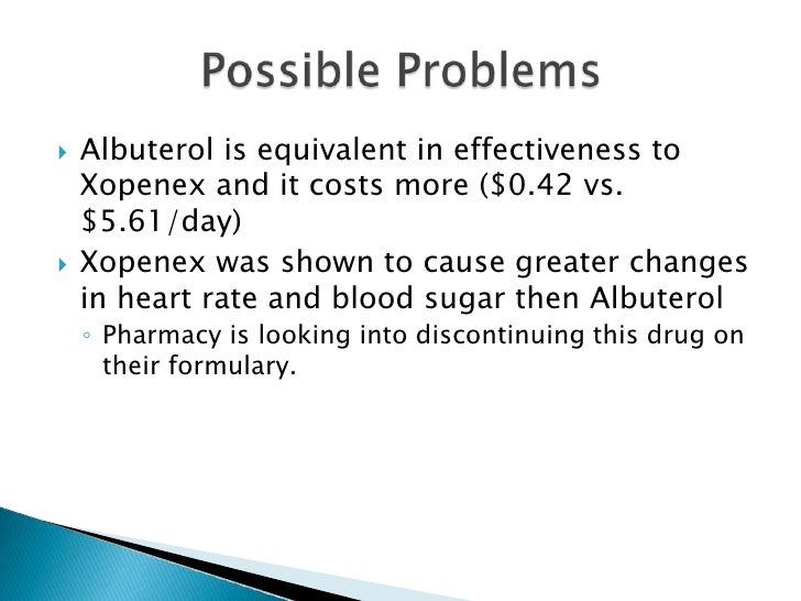 Xopenex Vs Albuterol Heart Rate