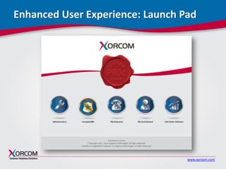 www.xorcom.com
Enhanced User Experience: Launch Pad
 