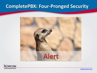 www.xorcom.com
CompletePBX: Four-Pronged Security
 