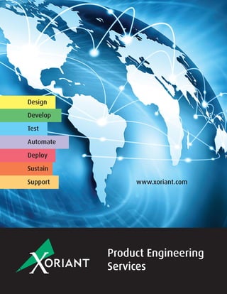 Design
Develop
Test
Deploy
Sustain
Support
Automate
Product Engineering
Services
www.xoriant.com
 