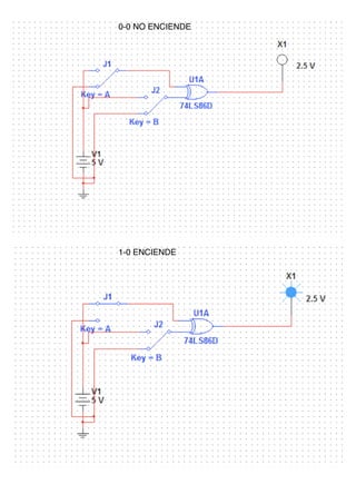 0-0 NO ENCIENDE 
1-0 ENCIENDE 
 