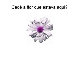 Cadê a flor que estava aqui?
 