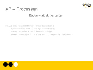 XP – Processen Vi har alla hört precis samma ursäkter under utvecklingsarbete – eller hur! 