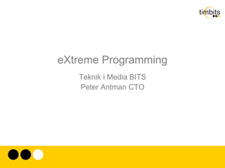 eXtreme Programming Teknik i Media BITS Peter Antman CTO 