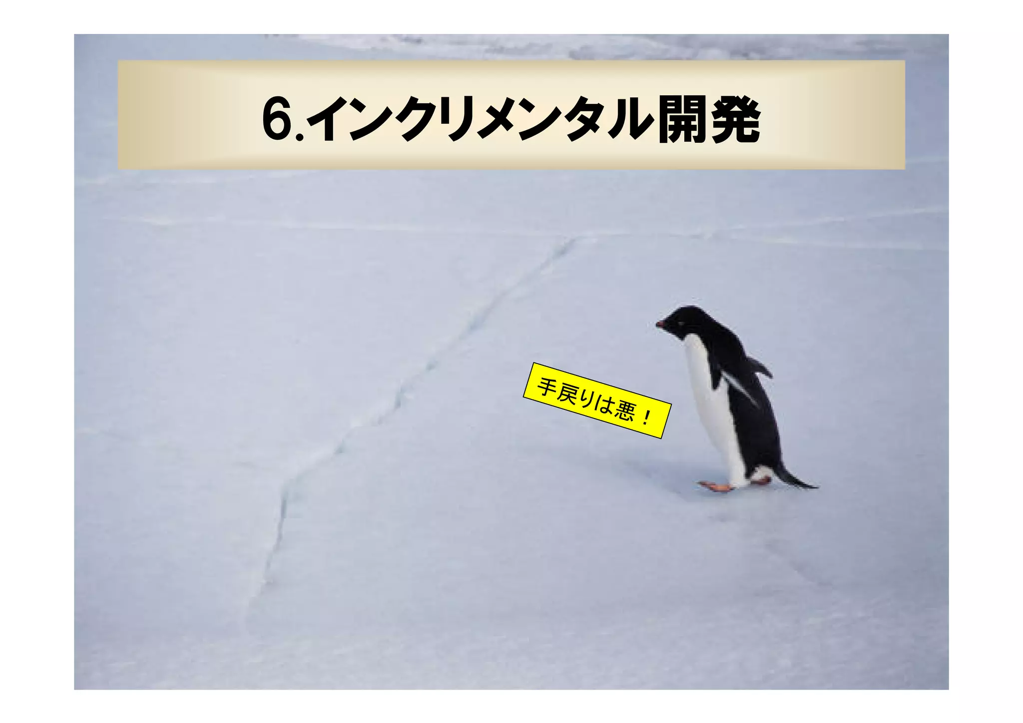 45

6.インクリメンタル開発

手戻
りは
悪！

XPJUG関西 / XP寺子屋

 