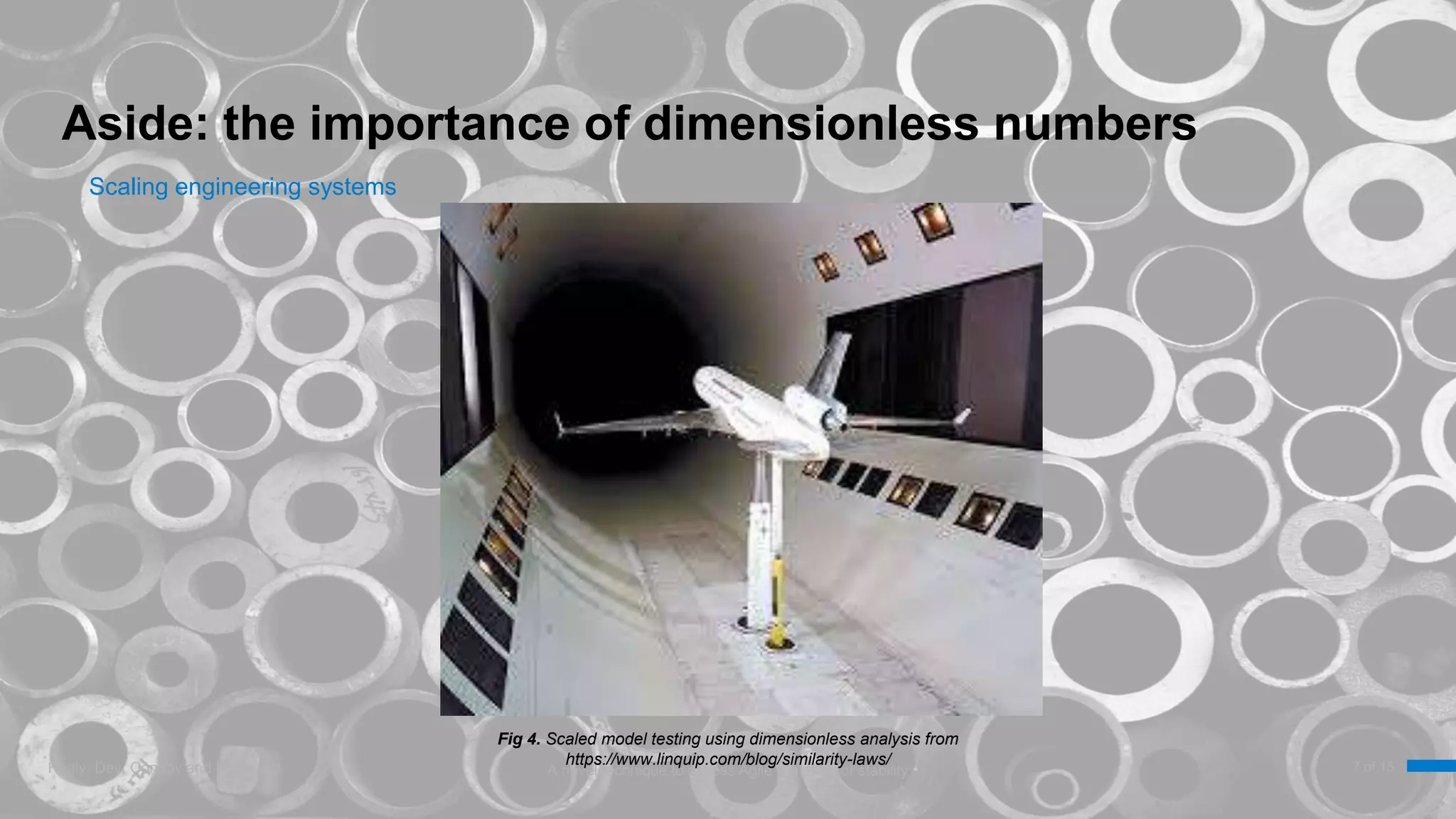 A novel technique to assess Agile systems for stability
Aside: the importance of dimensionless numbers
Healy, Dey, Conboy and Fitzgerald 7 of 15
Scaling engineering systems
Fig 4. Scaled model testing using dimensionless analysis from
https://www.linquip.com/blog/similarity-laws/
 