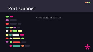 Port scanner
How to create port scanner?!!
 