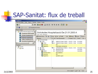 SAP-Sanitat: flux de treball




21/2/2003                                  25
 