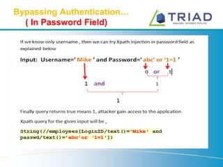 Xpath injection in XML databases | PPTX