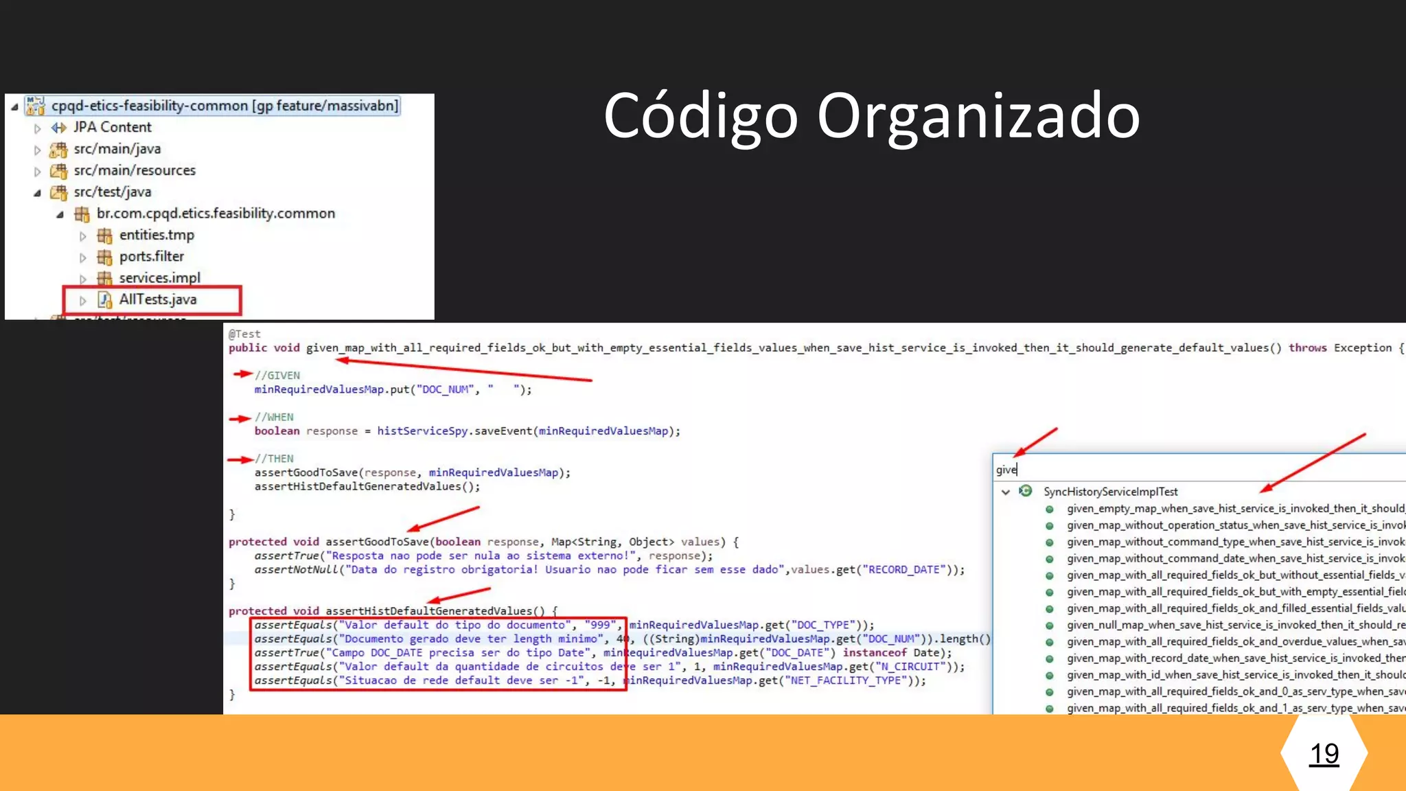19
Código Organizado
 