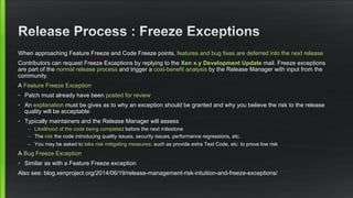 Roadmap evolves as a consequence of Xen x.y Development Update emails on 
xen-devel 
Wiki page: wiki.xenproject.org/wiki/X...