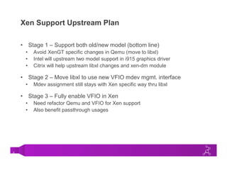 XPDDS17: Intel GVT-g: From Production to Upstream - Zhi Wang, Intel | PDF
