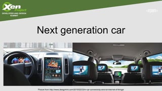 Next generation car
Picture from http://www.designhmi.com/2015/02/23/in-car-connectivity-and-iot-internet-of-things/
 