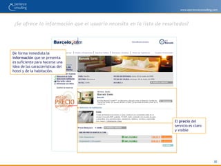 ¿En qué Web es más fácil buscar un vuelo+hotel? Escala Likert  1 al 7Conclusión: Cuidado con lo que dicen los usuarios.  Analiza lo que hacen!