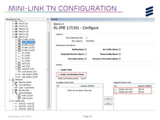 Khalil Al-Alami | 2017-05-23 | Page 12
Mini-link tn Configuration
 